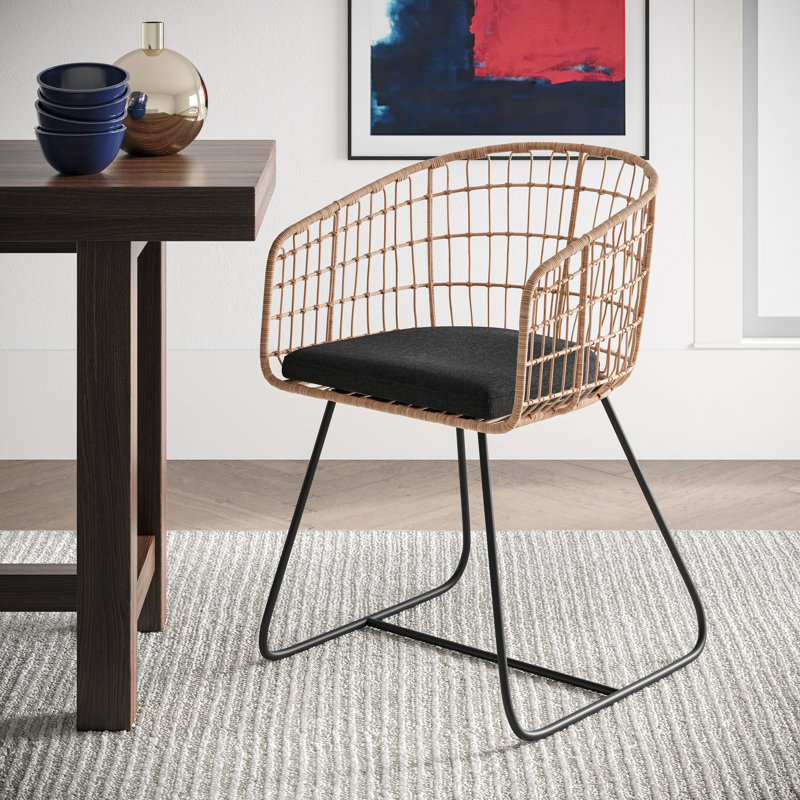 Tommy Hilfiger Graham Rattan Dining Chair with Seat Cushion, Woven